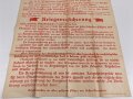 Flugblatt "Kriegsversicherung - Selbsthilfe in ernster Zeit" Österreichischer Phönix in Wien, 63 x 86 cm