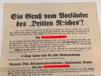Flugblatt Volkspartei Liste 9 "Ein Gruß vom...