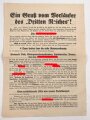 Flugblatt Volkspartei Liste 9 "Ein Gruß vom Vorläufer des Dritten Reiches"