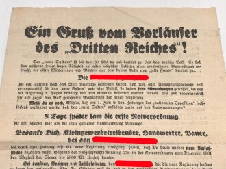 Flugblatt Volkspartei Liste 9 "Ein Gruß vom...