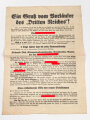 Flugblatt Volkspartei Liste 9 "Ein Gruß vom Vorläufer des Dritten Reiches"