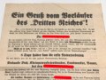 Flugblatt Volkspartei Liste 9 "Ein Gruß vom Vorläufer des Dritten Reiches"