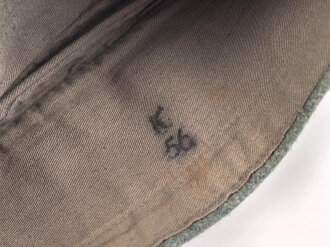 Küstenartillerie, mitbefördertes Schiffchen für Offiziere, der Adler fehlt, sehr guter Zustand, Kopfgrösse 56