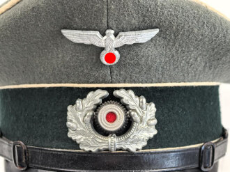 Heer, Schirmmütze für Mannschaften der Infanterie. Guter Gesamtzustand, Kopfgrösse gemessen 57