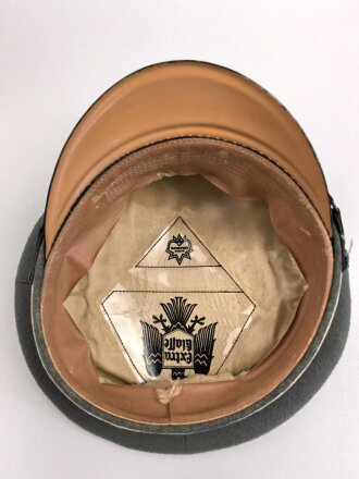 Heer, Schirmmütze für Mannschaften der Infanterie. Guter Gesamtzustand, Kopfgrösse gemessen 57