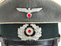 Heer, Schirmmütze für Mannschaften der Infanterie. Guter Gesamtzustand, Kopfgrösse gemessen 57