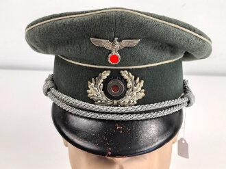 Reichswehr / frühe Wehrmacht, Schirmmütze für einen Offizier der Infanterie. Gestragenes Stück, Kopfgrösse 56