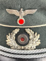 Reichswehr / frühe Wehrmacht, Schirmmütze für einen Offizier der Infanterie. Gestragenes Stück, Kopfgrösse 56