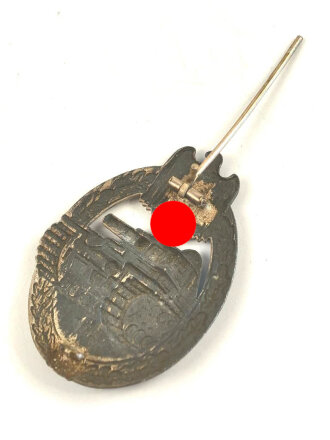 Panzerkampfabzeichen in silber, laut Vorbesitzer dem Hersteller Otto Schickle zuzuordnen