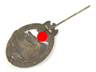 Panzerkampfabzeichen in bronze. Hohl geprägt, Hersteller "A" für Assmann