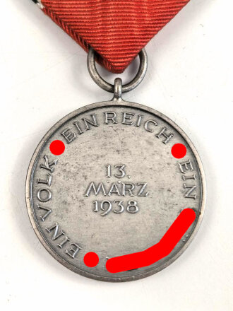 Anschlussmedaille Österreich 13. Oktober 1938 im Etui
