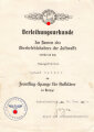 Luftwaffe, Gruppe Verleihungsurkunden für einen Aufklärer