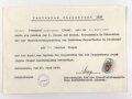 Hitler Jugend Siegernadel 1936, dazu die Urkunde
