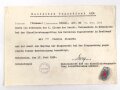 Hitler Jugend Siegernadel 1936, dazu die Urkunde