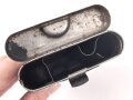 Reinigungsgerät 34 der Wehrmacht. Leerer Behälter, Hersteller "ab41" Luftwaffenblauer Originallack, auf der anderen Seite markiert " P/27"