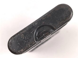 Reinigungsgerät 34 der Wehrmacht. Leerer Behälter, Hersteller "HAWIG 1940" Luftwaffenblauer Originallack
