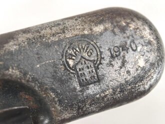 Reinigungsgerät 34 der Wehrmacht. Leerer Behälter, Hersteller "HAWIG 1940" Luftwaffenblauer Originallack