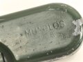 Bundesgrenzschutz,  Behälter von Reinigungsgerät 34 der Wehrmacht. Hersteller "Mundlos 1938", BGS grün überlackiert und mit zusätlicher Beschriftung " 7.62-7.92" versehen