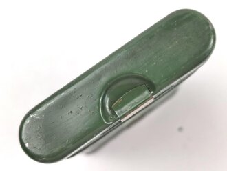 Bundesgrenzschutz,  Behälter von Reinigungsgerät 34 der Wehrmacht. Hersteller "G.Appel", BGS grün überlackiert und mit zusätzlicher Beschriftung " 7.62-7.92" versehen