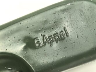 Bundesgrenzschutz,  Behälter von Reinigungsgerät 34 der Wehrmacht. Hersteller "G.Appel", BGS grün überlackiert und mit zusätzlicher Beschriftung " 7.62-7.92" versehen