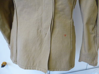 Luftwaffe Tropenfeldbluse mit Schulterklappen Fliegendes Personal / Fallschirmjäger   , getragenes Stück in gutem Zustand