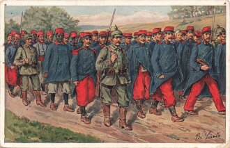 1. Weltkrieg, Kriegs-Erinnerungskarte "Transport...