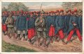 1. Weltkrieg, Kriegs-Erinnerungskarte "Transport französischer Gefangener", datiert 1916