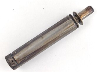 Reinigungsgerät für die Panzerbüchse 39 der Wehrmacht, Hersteller 64 ( Appel) Die Reinigungskette fehlt, sonst Vollständig. Dose Originallack