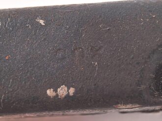 Reinigungsgerät für die Panzerbüchse 39 der Wehrmacht, Hersteller "cnx". Die Reinigungskette fehlt, sonst Vollständig. Dose Originallack