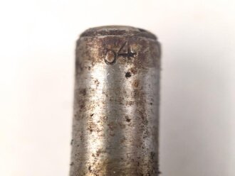 Reinigungsgerät für die Panzerbüchse 39 der Wehrmacht, Hersteller 64 ( Appel) Die Reinigungskette fehlt, sonst Vollständig. Dose Originallack