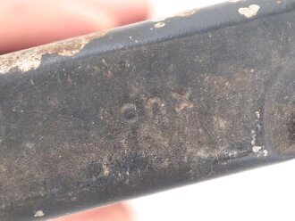 Reinigungsgerät für die Panzerbüchse 39 der Wehrmacht, Hersteller "cnx", Leere Dose, Originallack, leicht verzogen