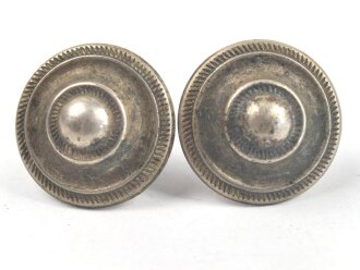 Kaiserreich , Paar Splintrosetten für Schuppenkette Durchmesser je 25mm, silbern