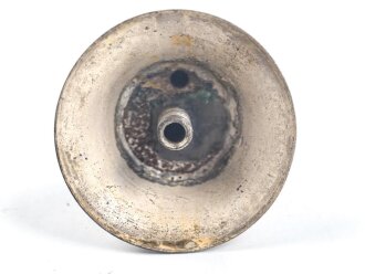 Kaiserreich, Teil einer Pickelhaubenspitze , Eisen versilbert  Gewindedurchmesser 7mm, Gesamtdurchmesser unten 47mm