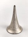 Kaiserreich, Teil einer Pickelhaubenspitze , Eisen versilbert  Gewindedurchmesser 7mm, Gesamtdurchmesser unten 47mm
