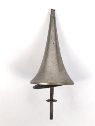 Kaiserreich, Teil einer Pickelhaubenspitze , Messing versilbert  Gewindedurchmesser 4mm, Gesamtdurchmesser unten 49mm