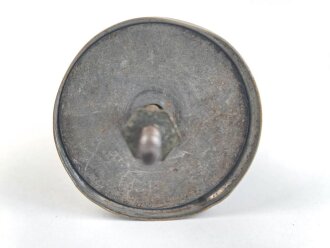 Kaiserreich, Teil einer Pickelhaubenspitze , Messing versilbert  Gewindedurchmesser 4mm, Gesamtdurchmesser unten 49mm