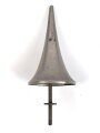 Kaiserreich, Teil einer Pickelhaubenspitze , Messing versilbert  Gewindedurchmesser 4mm, Gesamtdurchmesser unten 49mm