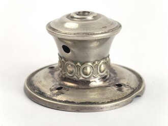 Kaiserreich, Teil einer Pickelhaubenspitze , Buntmetall silbern. Durchmesser  unten 75mm, Gewinde 5mm