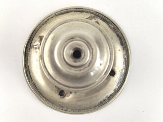 Kaiserreich, Teil einer Pickelhaubenspitze , Buntmetall silbern. Durchmesser  unten 75mm, Gewinde 5mm