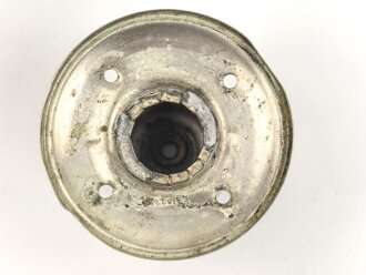 Kaiserreich, Teil einer Pickelhaubenspitze , Buntmetall silbern. Durchmesser  unten 75mm, Gewinde 5mm
