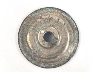 Kaiserreich, Teil einer Pickelhaubenspitze , Buntmetall silbern. Durchmesser 47mm, Gewinde 7mm