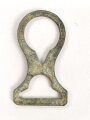 Beschlag für einen Kinnriemen an Knopf 91 für Pickelhaube, Messing