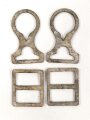 Satz Beschläge für einen Kinnriemen an Knopf 91 für Pickelhaube, Leichtmetall