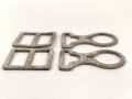 Satz Beschläge für einen Kinnriemen an Knopf 91 für Pickelhaube, Leichtmetall