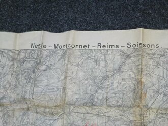 Landkarte 1.Weltkrieg 1918 Frankreich, Nesle - Montcornet...