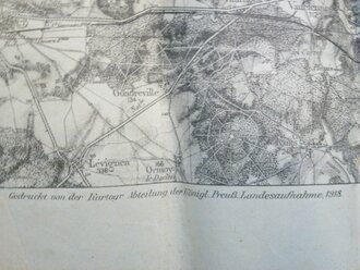 Landkarte 1.Weltkrieg 1918 Frankreich, Nesle - Montcornet...