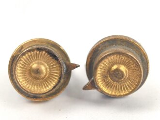 2 x Knopf 91 für eine Pickelhaube. Messing