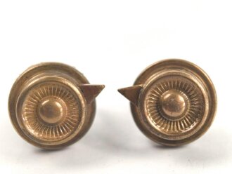 2 x Knopf 91 für eine Pickelhaube. Messing
