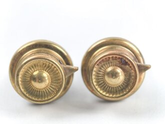 2 x Knopf 91 für eine Pickelhaube. Messing , Original ?