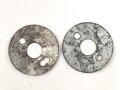2 x Unterlegscheibe für Knopf 91 an Pickelhaube. Eisenblech